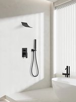 Système de douche pour salle de bain, nouvelle arrivée 2024, noir et or, mitigeur pour baignoire et douche, robinet de douche coréen, 3 en 1