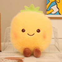 En stock, vente en gros : Peluche fruit Kawaii 10 cm, super douce, anti-stress, motifs pastèque, ananas, orange, cadeau pour enfants, pour machine à griffes