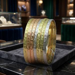 Brazaletes Chapados en Oro de 3 Tonos al por Mayor, Brazaletes de Moda, Brazaletes de Latón Chapados en Varios Tonos, Joyería de Brazaletes de 3 Tonos, Brazaletes Tricolor - Product Image 4