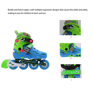 Patines en Línea de Slalom con Logotipo Personalizado, Bota Rígida Ajustable, 4 Ruedas, Freno, para Niños, Rodamientos de PU ABEC-9, Marco de Aluminio - Product Image 2