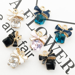 חדש קשת כיכר זכוכית אמייל קסמי שמן זרוק אבץ סגסוגת זהב-צבע צף תליון אופנה שרשרת צמיד תכשיטי אבזרים - Product Image 3