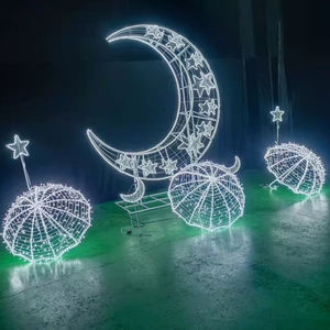 LED con motivo motivo lanterna 3D in stile arabico in PVC decorazione di nozze IP65 per matrimoni natalizi Eid Mubarak Ramadan - Product Image 5