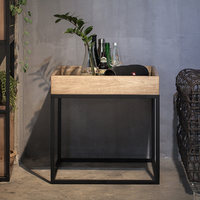 Table d'appoint moderne en bois massif de Paulownia avec espace de rangement, taille personnalisable, petite table à thé