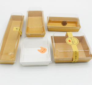 Factory Price Custom Oem Kraft Paper <strong>Cardboard</strong> Sandwich Cake Bread Transparent Lid Packaging Box <strong>Tray</strong> - Product Image 4