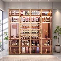 Meuble à vin Ougoo modèle 088, meuble de salon, armoire murale personnalisée en alliage d'aluminium haut de gamme, verre multifonctionnel, simple et moderne