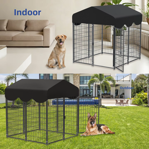 Jaula Plegable para Perros y Gatos, Estructura de Hierro con Recubrimiento en Polvo, Bandeja de Plástico, Transportín para Mascotas, Perros y Gatos Grandes/Gigantes, Uso en Interiores - Product Image 4