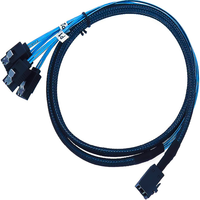 Kabel Internal HD Mini SAS (SFF-8643 Host) ke 4 Target SATA 650mm untuk Pengontrol 4 Hard Disk Drive SATA untuk Penggunaan Komputer