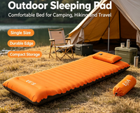Matelas de camping gonflable personnalisé avec rebord renforcé, coussin intégré, pliable et compact pour l'extérieur