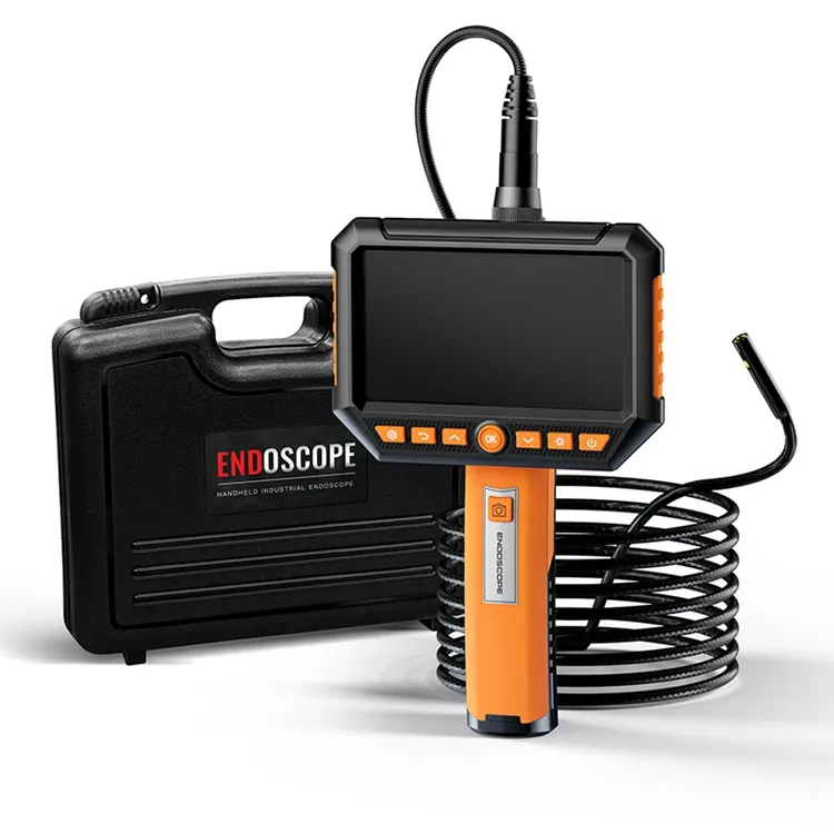 8mm Industrial Inspection Endoscopic 5inch Screen Trip-lens Borescope Auto Diagnostic Tool WIFI Endoscope Camera
