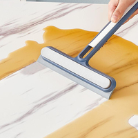 FF5583 Outil de nettoyage de vitres multifonction 3 en 1, grattoir pour le nettoyage des miroirs et des surfaces en verre de la salle de bain, éponge, raclette pour fenêtres