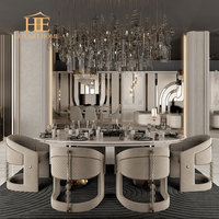 Ensemble de Table à Manger Design de Luxe Européen Moderne, Table à Manger en Bois de Luxe Classique Français, Mobilier de Restaurant