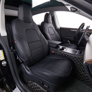 Fundas de Asiento de Cuero Impermeables para Autos Deportivos de Lujo, Juego Completo para Tesla Model Y/Model 3 2017-2024, para Todas las Estaciones, Garantía de 2 Años - Product Image 4