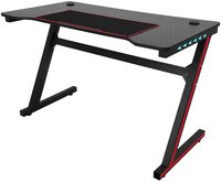Bureau en forme de Z PC Racing Gamer Station de travail Bureau de jeu Table de bureau d'ordinateur avec lumière LED