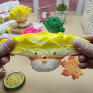 Wholesale 8cm TPR Vegetable Spinach Squeeze Toy Popular Stress Relief <b>Squishy</b> Gift for Kids and Adults - Product Image 3