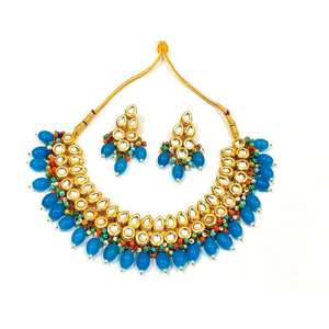 Nouveau Costume indien collier ensemble cristal perle Kundan mariage mode bijoux produit en vrac fait main - Product Image 1