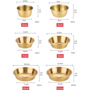 Piattini Rotondi Piccoli in Acciaio Inox 304, Ciotole Spesse per Condimenti e Sushi, Tazza Multifunzione per Salsa <span class=keywords><strong>di</strong></span> Soia - Product Image 6