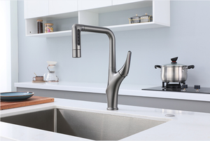 Nuevo Producto 2025: <span class=keywords><strong>Grifo</strong></span> de Cocina Extraíble de Cobre con Válvula de Cerámica de Alta Calidad, Color Gris Metálico, Agua Fría y Caliente - Product Image 6