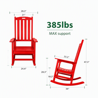 Fauteuil à bascule Adirondack en plastique imitation bois pour extérieur, jardin et véranda, faible entretien