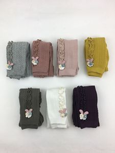 Vente en gros, Meilleures ventes : Leggings pour filles et enfants en tricot de coton doux, style mode avec volant latéral et accessoire lapin mignon - Product Image 6