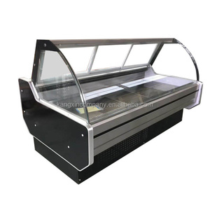 <strong>Restaurant</strong> Cooked showcase Display Meat <strong>Freezer</strong> Chiller Curved Glass <strong>Fast</strong> <strong>Food</strong>
