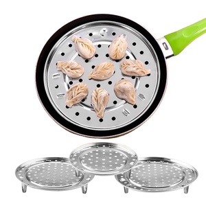 Acciaio inossidabile rotondo cremagliera a vapore supporto per gnocchi vassoio a vapore ripiano per alimenti a tre gambe utensili da cucina rimovibile Steami - Product Image 1