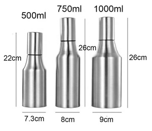 Botella de Oliva de acero inoxidable de grado alimenticio, bote de Metal vacío para condimentos, dispensador de aceite para hornear y asar - Product Image 6