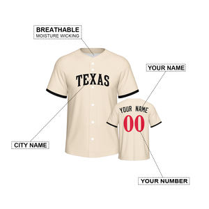 Camisetas de Béisbol Personalizadas al por Mayor de Secado Rápido, Color Sólido, con Número y Nombre Impresos, Ropa de Softbol, Impresión por Transferencia de Calor, Unisex, Deportiva - Product Image 2