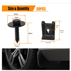 Winning Path Point M4 2 Tornillos universales para protección contra salpicaduras, 50 unidades, para reparación de carrocería de automóvil - Product Image 2