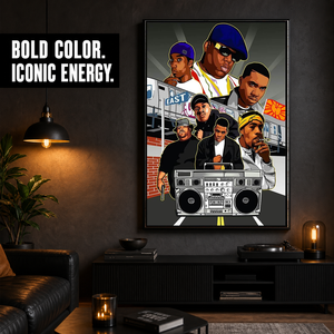 Arte Murale Hip Hop <span class=keywords><strong>Rap</strong></span>, Stampa su Tela con Collage di Ritratti Multipli per Studio, Sala Giochi, Bar, Soggiorno, Decorazione d'Interni - Product Image 4