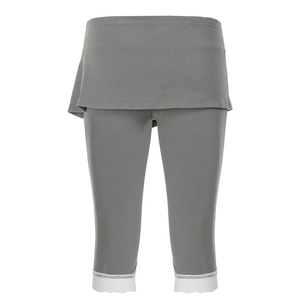 Women's <b>Lace</b> Trim Layered Knit Capri Leggings High Stretch Yoga Fitness Sports Casual Cropped Pants - Product Image 6