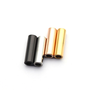 Tube cylindrique rond en acier inoxydable fermoir magnétique connecteurs de boucle entretoise <span class=keywords><strong>pour</strong></span> cordon cuir collier <span class=keywords><strong>fermeture</strong></span> - Product Image 5