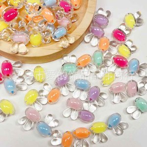 Transparent Acrylic Bunny <b>Beads</b> For Bracelet Making Summer 2025 Yiwu Origin Bulk Packaging Scattered <b>Beads</b> <b>Plastic</b> Resin - Product Image 1