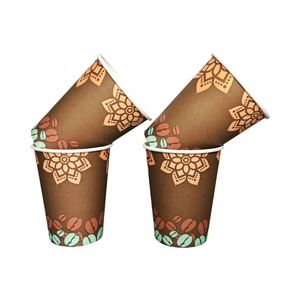 แก้วกาแฟชานมไข่มุก แก้วกระดาษกาแฟ แก้วกระดาษสีน้ำตาล - Product Image 4