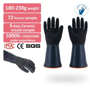 factory direct sale price high quality durable corrugated palm anti water anti chemical heavy duty industrial gloves
