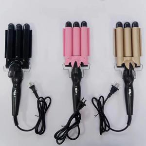 Rizador de Pelo Eléctrico Moderno Dorado para Salón, <span class=keywords><strong>Triple</strong></span> <span class=keywords><strong>Barril</strong></span> de Acero Inoxidable de 22-25mm para Ondas de Agua, para Peluquería y Spa - Product Image 3