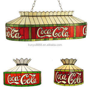 Abat-jour cylindrique Tiffany artisanal en verre teinté rouge de 16 pouces, style européen, lampe suspendue à économie d'énergie, ampoule E27, salle à manger - Product Image 6