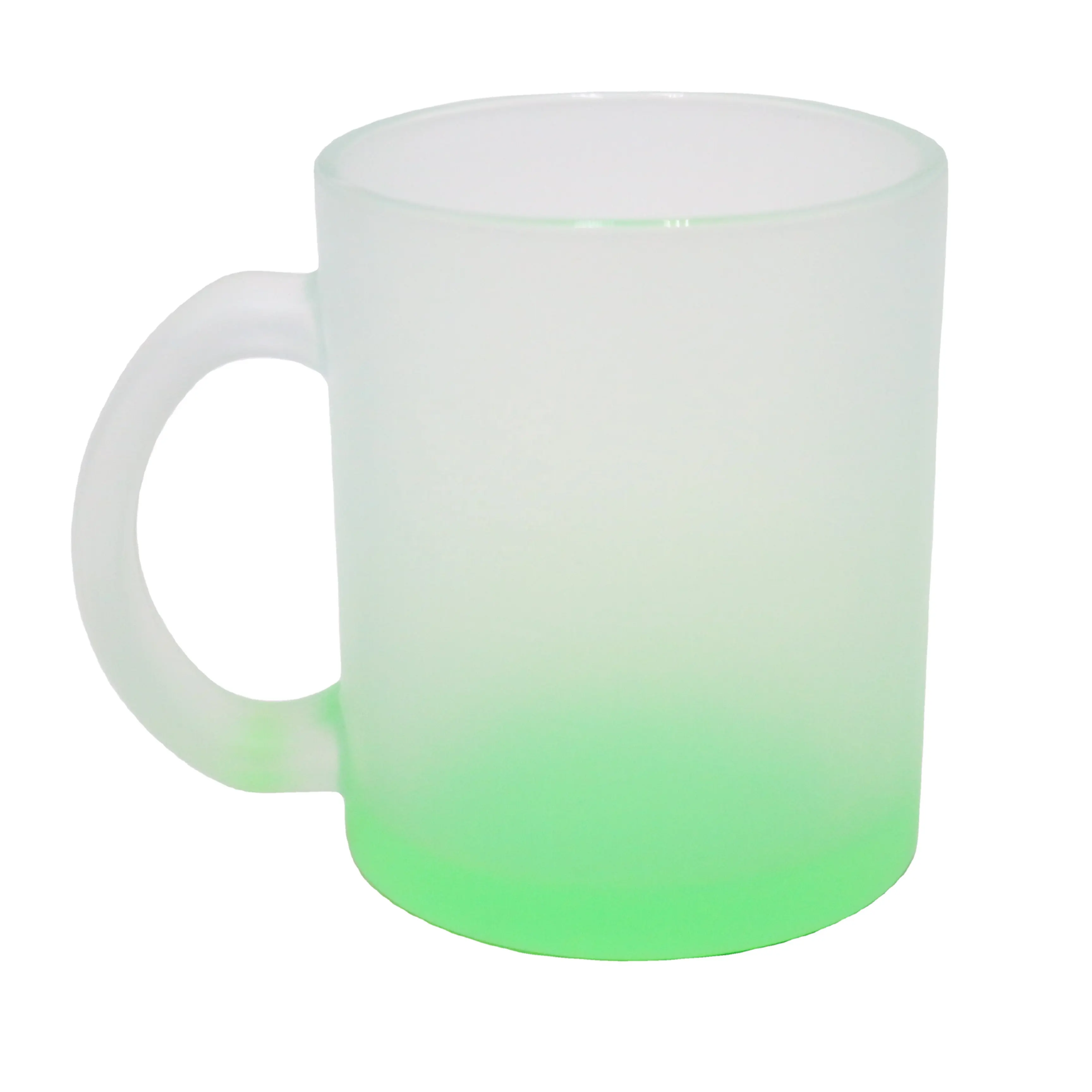 Taza de café de sublimación, color degradado personalizado, vidrio esmerilado, logo, proveedor de tazas para impresión, 11 oz, venta al por mayor