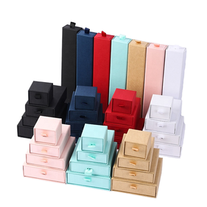 Wholesale Rectangle Paper <b>Jewelry</b> <b>Box</b> with Logo Packaging Luxury Drawer Organizer for Bracelet and <b>Necklace</b> - Product Image 1
