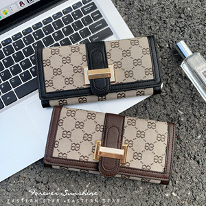 Cartera Larga Clásica de Moda para Mujer, Gran Capacidad, 24 Ranuras para Tarjetas, Clip para Billetes de Cuero PU con Hebilla Metálica Dorada y 2 Compartimentos para Billetes - Product Image 6