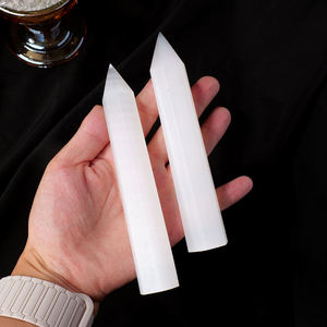 คริสตัลธรรมชาติโมร็อกโก เซเลไนต์ทรงกระบอก สำหรับตกแต่งบ้าน วางบนโต๊ะ - Product Image 6