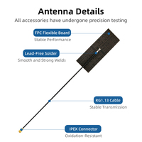 Antenne FPC flexible intégrée 433 MHz 15 dBi, polarisation double linéaire verticale, gain élevé, cuivre et plastique, compatible LoRa LPWAN, prise en charge OEM