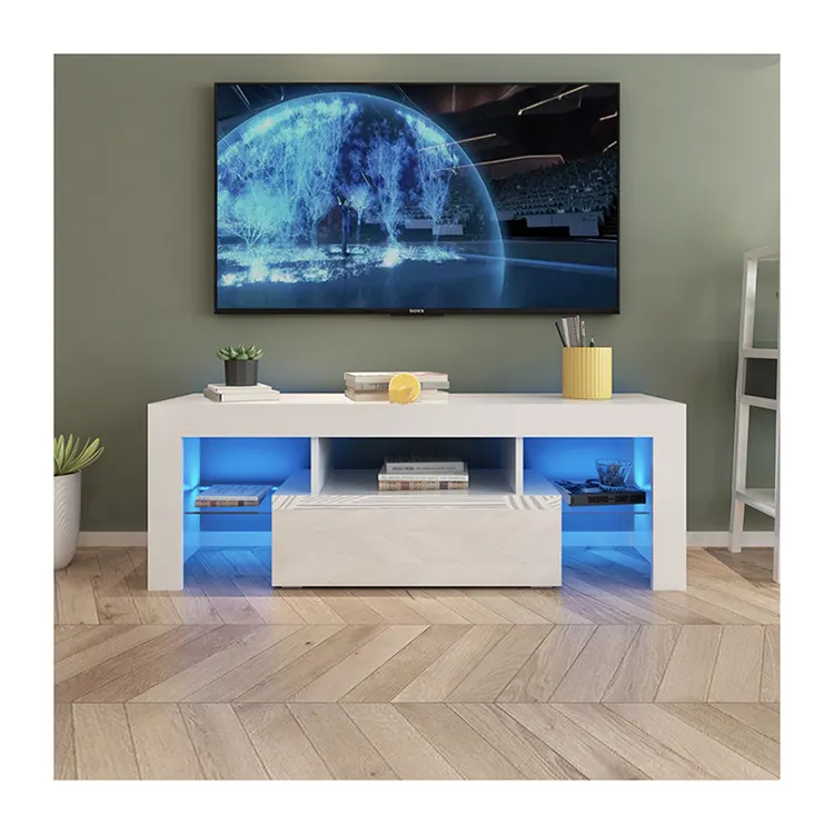 خزانة التلفاز الحديثة وبسيطة لغرفة المعيشة مع أضواء ليد RGB