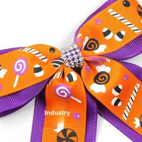 Barrettes à cheveux d'Halloween avec motif araignée, longues nœuds fantaisie citrouille et fantôme pour filles et enfants, accessoires capillaires pour les fêtes d'Halloween