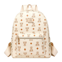 Sac à dos en PU de marque de créateur pour femme 2026, imprimé lettres européennes et américaines, fermeture éclair, doublure en polyester, tendance mode