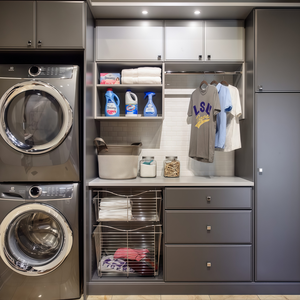 <span class=keywords><strong>Mobile</strong></span> Contenitore per Lavanderia Personalizzato di Fabbrica <span class=keywords><strong>con</strong></span> Lavabo Grigio Chiaro Stile Shaker <span class=keywords><strong>Mobile</strong></span> Moderno per <span class=keywords><strong>Bagno</strong></span> e Lavanderia - Product Image 2