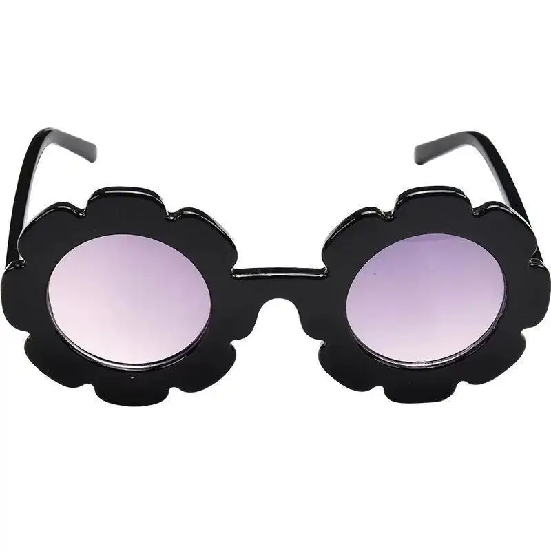 Милые Цветочные Детские солнцезащитные очки забавные и милые сокровища модные детские очки декоративные зеркальные круглые модные