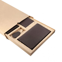 Ensemble cadeau en cuir pour homme personnalisé, comprenant un carnet, un portefeuille, un porte-clés et un porte-cartes