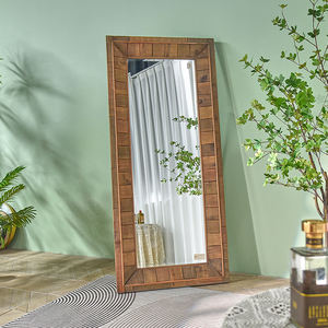 Wholesale Large Rustic Eco-friendly Natural Color Mdf Wooden Frame <b>Decorative</b> <b>Wall</b> Mounted Floor <b>Mirror</b> for Home - Product Image 2