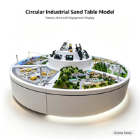 Maquette circulaire industrielle moderne en plastique ABS pour l'affichage des équipements des zones vertes, des routes, des canalisations et des ponts dans les zones industrielles