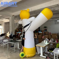 3.5m de haut taille personnalisée sport mascotte gonflable tigre karaté, ballon gonflable de caractère de Taekwondo